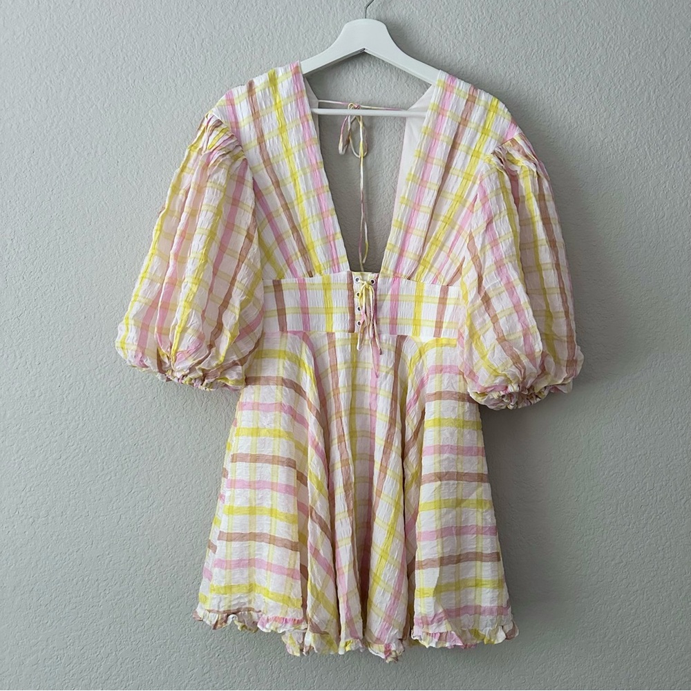 For Love & Lemons Rue Puff Sleeve Mini Dress - Picture 11 of 12